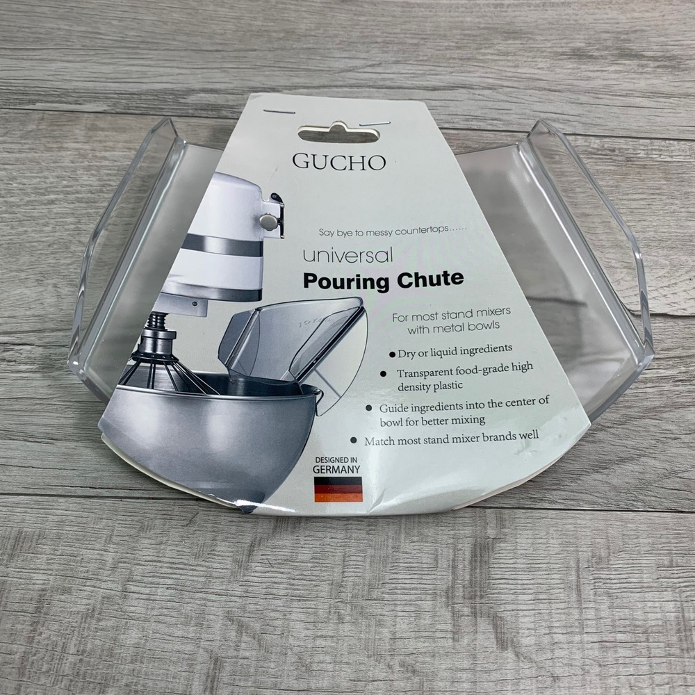 Gucho Universal Pouring Chute for Stand Mixer Metal Bowls Clear Accessory